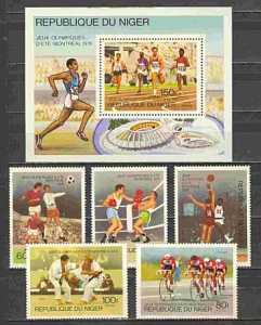 Нигер, 1976, Олимпиада Монреаль, Футбол, 5 марок+блок